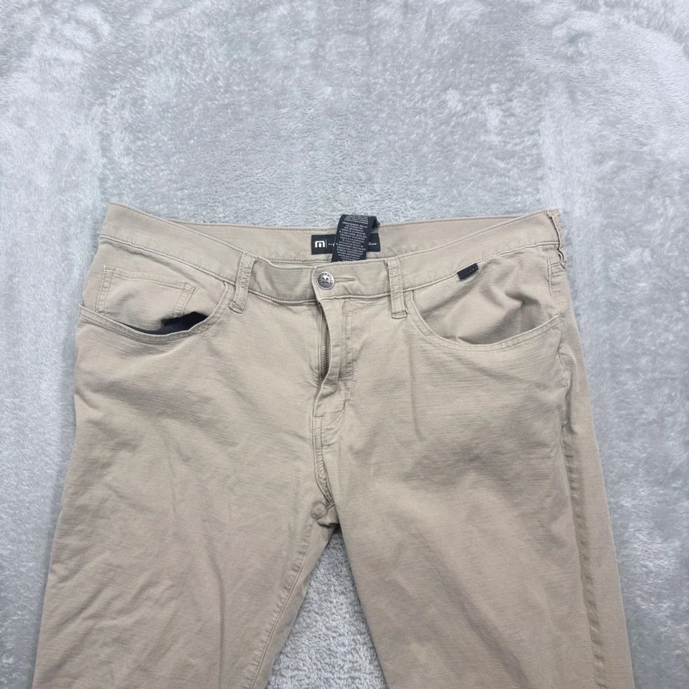 TravisMathew Pants Mens‎ 33 Khaki Tan Golf Casual Stretch Straight Leg 5-Pocket